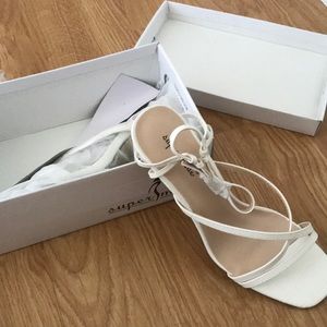 Brand new white strappy heel